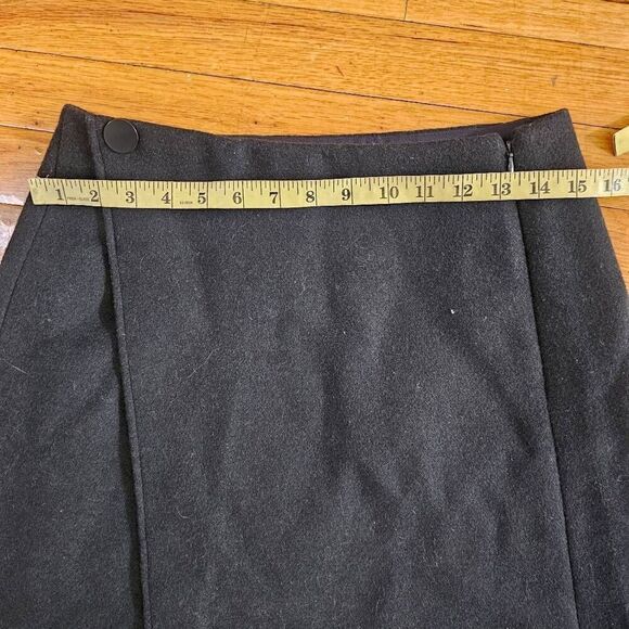 Club Monaco Women A-Line Cutaway Wool Midi Skirt Charcoal Size 4 $140 - Picture 7 of 11